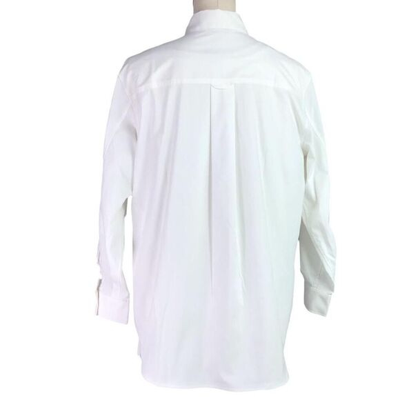 Athleta Shirt Womens S White Relaxed Long Sleeve Button Up Oversized Poplin Top - Picture 6 of 9